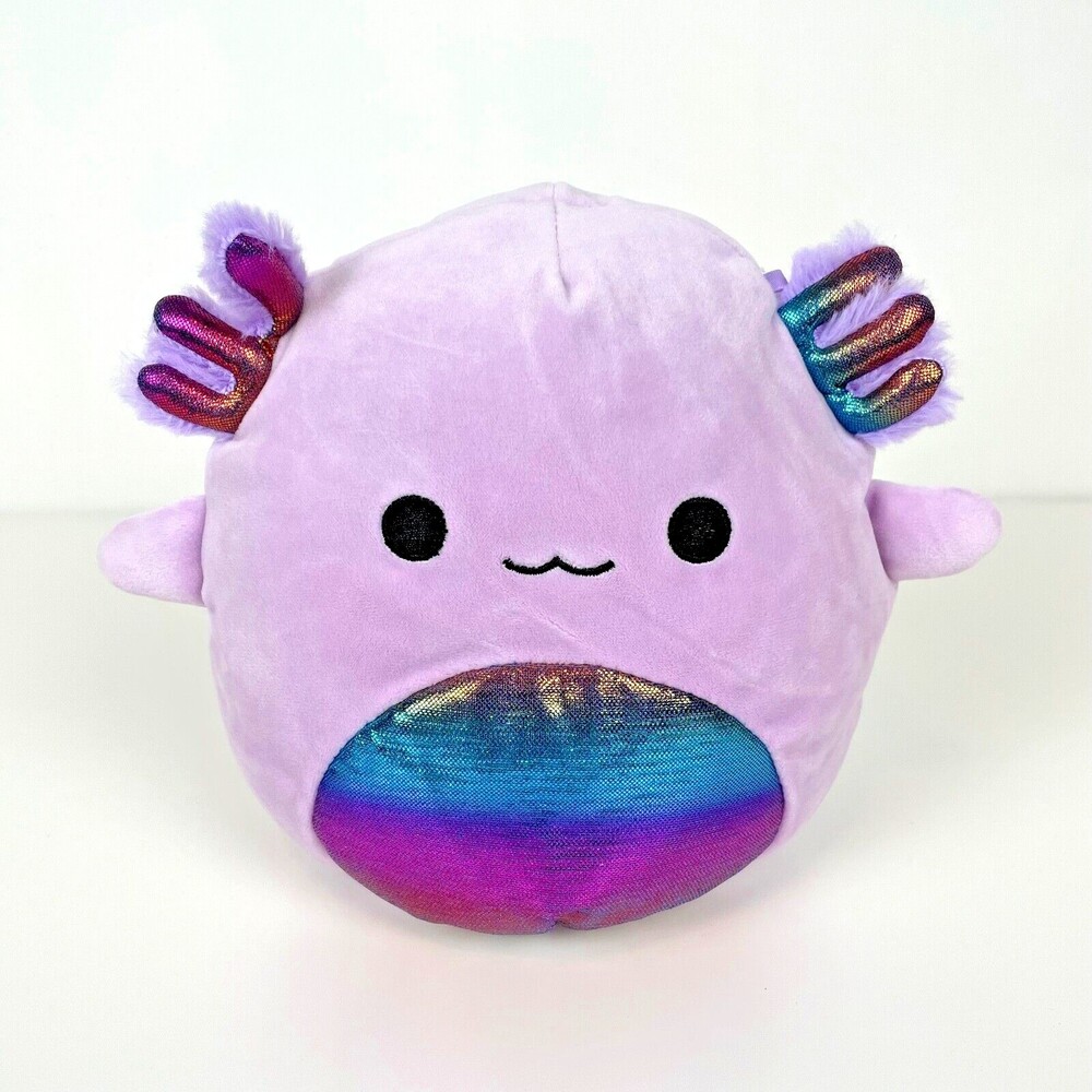 Squishmallow Monica the Purple and Rainbow Axolotl 7" Plush Stuffed Animal